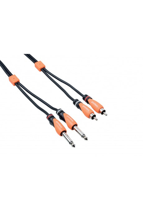 BESPECO SILOS  Cavo interlink - 2 x jack Ø 6,3 mm - 2 x RCA  SLY2JR180 - 1,8 metri