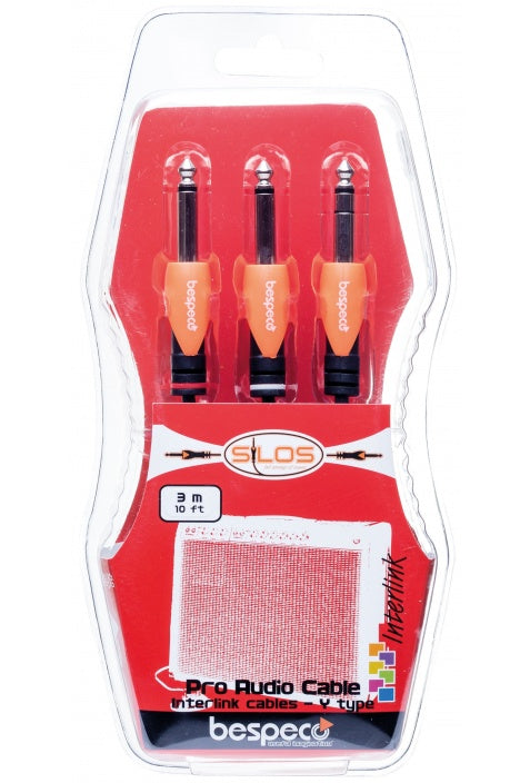 BESPECO SILOS  Cavo interlink - jack stereo Ø 6,3 mm - 2 x jack Ø 6,3 mm  SLYS2J180 - 1,8 metri